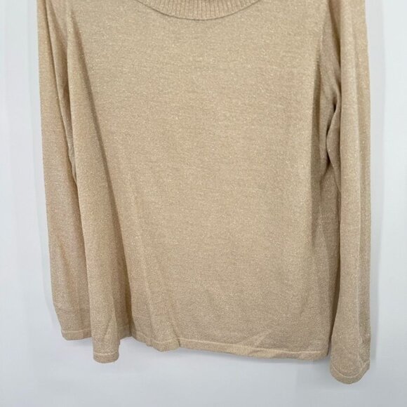 Judith Hart Collection size XL gold Metallic Knit cowl neck Sweater womens - Picture 4 of 10